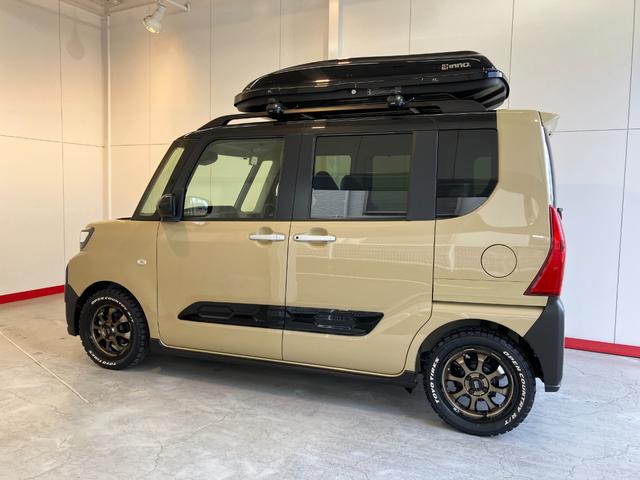 タントファンクロス　オーディオレス／ルーフボックスワンオーナー　オーディオレス　バックモニター対応カメラ　ルーフボックス　両側パワースライドドア　運転席・助手席シートヒーター　電動パーキングブレーキ　電動格納ミラー　純正１５インチアルミホイール（香川県）の中古車