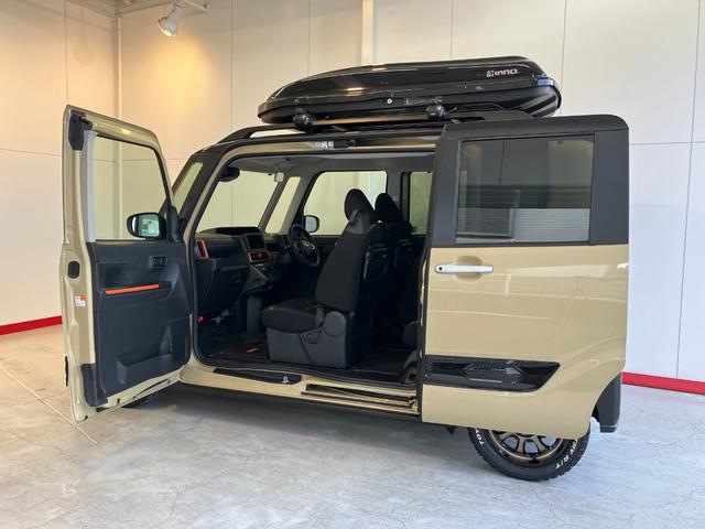 タントファンクロス　オーディオレス／ルーフボックスワンオーナー　オーディオレス　バックモニター対応カメラ　ルーフボックス　両側パワースライドドア　運転席・助手席シートヒーター　電動パーキングブレーキ　電動格納ミラー　純正１５インチアルミホイール（香川県）の中古車