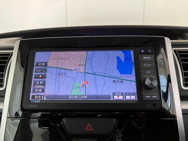 タントカスタムＲＳ　ＳＡIIワンオーナー　ターボ　純正ナビ　純正ＥＴＣ　バックモニター　両側パワースライドドア　ベンチシート　ＬＥＤヘッドランプ　純正１５インチアルミホイール　スマートキー　取扱説明書　メンテナンスノート（香川県）の中古車