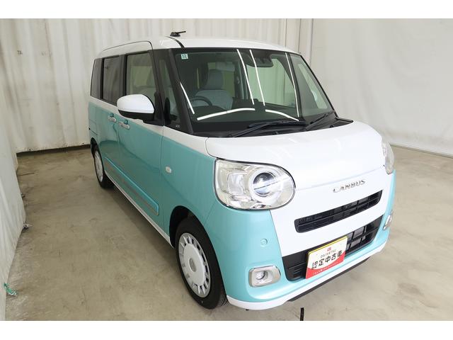 ムーヴキャンバス 中古車 ストライプスＧ　／オーディオレス／両側電動スライドドア／両自動ドア　アラウンドビューモニター　衝突軽減ブレーキ　電格ミラー　バックモニター　Ａライト　オートＬＥＤ　ＬＥＤ　点検記録簿付　シ−トヒ−タ−　スマートキー　キーフリー　車線逸脱警告　ベンチシート