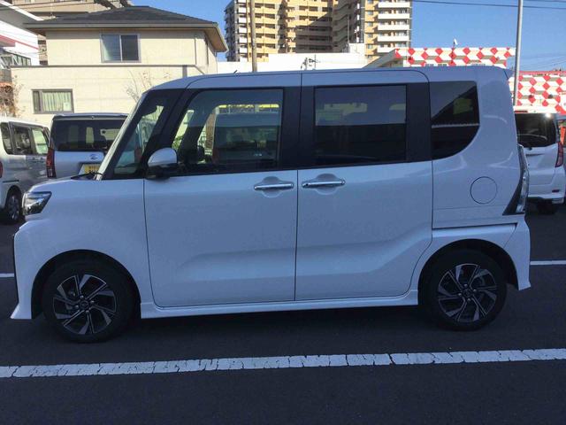 タントカスタムXインパネシフト プッシュスタートスイッチ 電子カードキー 電動パーキングブレーキ 両側パワースライドドア 衝突軽減ブレーキ 車線逸脱防止 アルミホイール ABS(鹿児島県)の中古車