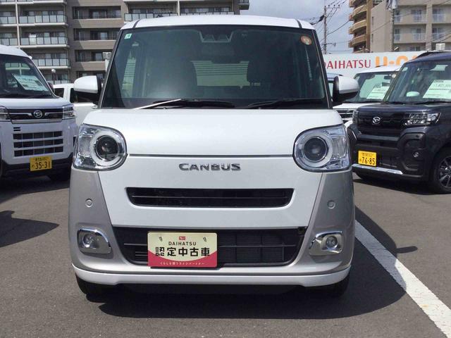 ムーヴキャンバスストライプスＧターボターボモデル　インパネシフト　プッシュスタートスイッチ　電子カードキー　電動パーキングブレーキ　レーンキープ　オートマチックハイビーム　衝突回避支援ブレーキ機能（鹿児島県）の中古車