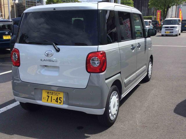 ムーヴキャンバスストライプスＧターボターボモデル　インパネシフト　プッシュスタートスイッチ　電子カードキー　電動パーキングブレーキ　レーンキープ　オートマチックハイビーム　衝突回避支援ブレーキ機能（鹿児島県）の中古車