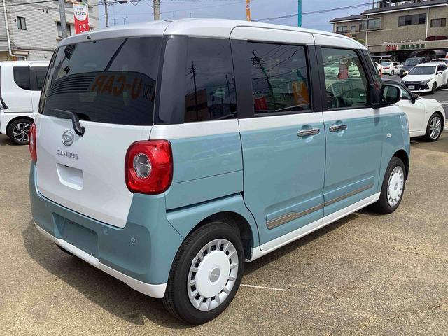 ムーヴキャンバスストライプスＧインパネシフト　プッシュスタートスイッチ　電動パーキングブレーキ　キーフリーシステム　ＡＢＳ　軽減ブレーキ　両側スライドドア　レーンキープ（鹿児島県）の中古車