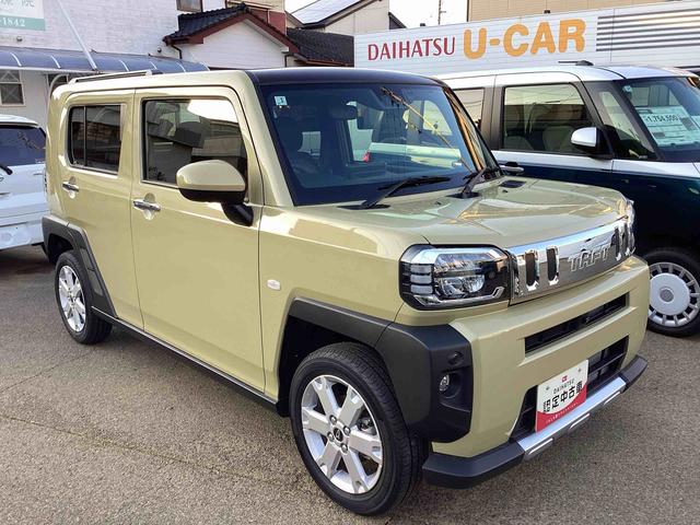 タフトG クロムベンチャーインパネシフト プッシュスタートスイッチ 電子カードキー 電動パーキングブレーキ ディスプレイオーディオ バックモニター 衝突被害軽減システム スタイリッシュガラスルーフ アルミホイール ABS(鹿児島県)の中古車