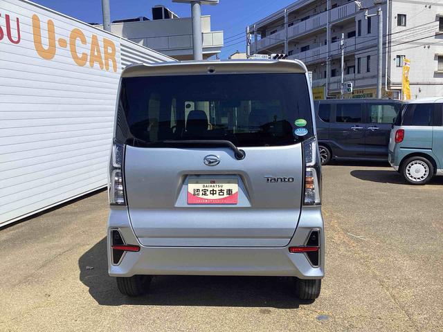 タントカスタムＲＳセレクションターボ車　インパネシフト　プッシュスタートスイッチ　電子カードキー　カーナビ　バックモニター　車線逸脱警報装置　ＥＴＣ　両側パワ−スライドドア　軽減ブレーキ　ＡＢＳ　アルミホイール　ハイビームアシスト（鹿児島県）の中古車
