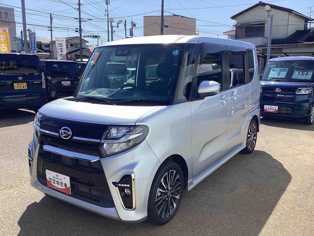 タントカスタムＲＳセレクションターボ車　インパネシフト　プッシュスタートスイッチ　電子カードキー　カーナビ　バックモニター　車線逸脱警報装置　ＥＴＣ　両側パワ−スライドドア　軽減ブレーキ　ＡＢＳ　アルミホイール　ハイビームアシスト（鹿児島県）の中古車