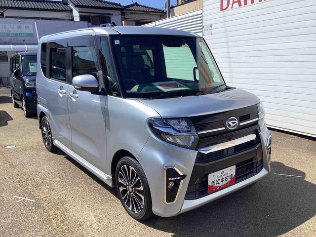 タントカスタムＲＳセレクションターボ車　インパネシフト　プッシュスタートスイッチ　電子カードキー　カーナビ　バックモニター　車線逸脱警報装置　ＥＴＣ　両側パワ−スライドドア　軽減ブレーキ　ＡＢＳ　アルミホイール　ハイビームアシスト（鹿児島県）の中古車