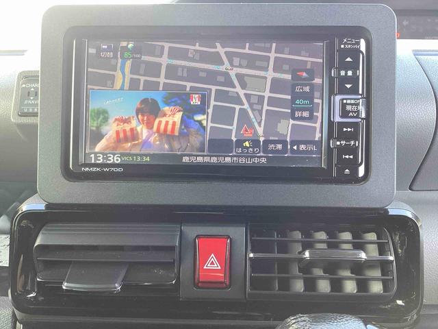 タントカスタムＲＳセレクションターボ車　インパネシフト　プッシュスタートスイッチ　電子カードキー　カーナビ　バックモニター　車線逸脱警報装置　ＥＴＣ　両側パワ−スライドドア　軽減ブレーキ　ＡＢＳ　アルミホイール　ハイビームアシスト（鹿児島県）の中古車