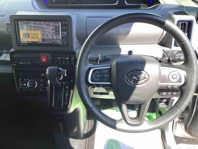 タントカスタムＲＳセレクションターボ車　インパネシフト　プッシュスタートスイッチ　電子カードキー　カーナビ　バックモニター　車線逸脱警報装置　ＥＴＣ　両側パワ−スライドドア　軽減ブレーキ　ＡＢＳ　アルミホイール　ハイビームアシスト（鹿児島県）の中古車