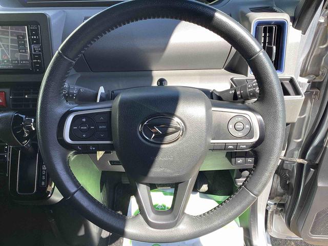 タントカスタムＲＳセレクションターボ車　インパネシフト　プッシュスタートスイッチ　電子カードキー　カーナビ　バックモニター　車線逸脱警報装置　ＥＴＣ　両側パワ−スライドドア　軽減ブレーキ　ＡＢＳ　アルミホイール　ハイビームアシスト（鹿児島県）の中古車