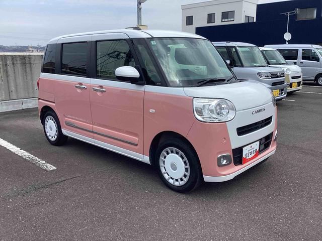 ムーヴキャンバスストライプスＧインパネシフト　プッシュスタートスイッチ　電子カードキー　電動パーキングブレーキ　カーナビ　両側パワースライドドア　ドラレコ　衝突被害軽減　車線逸脱　オートハイビーム　ＡＢＳ（鹿児島県）の中古車