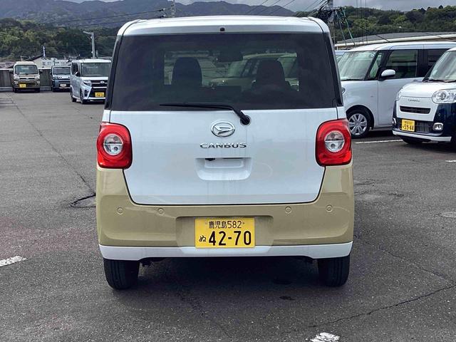 ムーヴキャンバスストライプスＧインパネシフト　プッシュスタートスイッチ　電子カードキー　電動パーキングブレーキ　カーナビ　両側電動スライドドア　衝突被害軽減　車線逸脱　ＡＢＳ　オートハイビーム（鹿児島県）の中古車