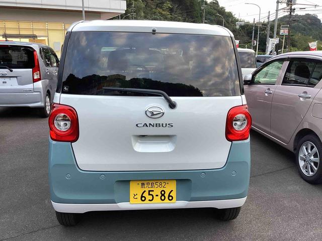 ムーヴキャンバスストライプスGインパネシフト プッシュスタートスイッチ 電子カードキー 電動パーキングブレーキ 電動スライドドア 車線逸脱警報 オートハイビーム ABS(鹿児島県)の中古車