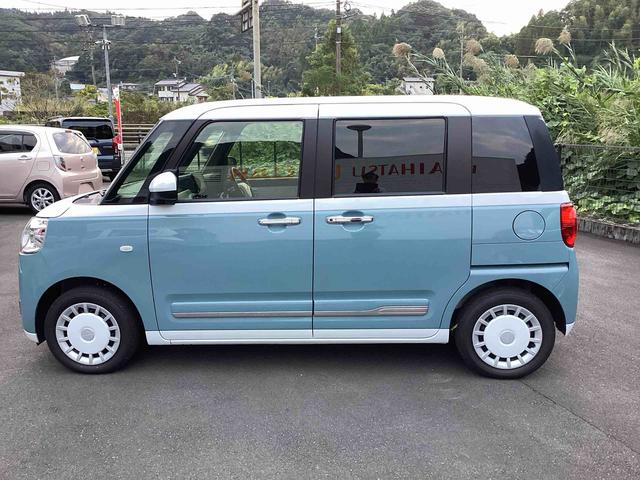 ムーヴキャンバスストライプスGインパネシフト プッシュスタートスイッチ 電子カードキー 電動パーキングブレーキ 電動スライドドア 車線逸脱警報 オートハイビーム ABS(鹿児島県)の中古車