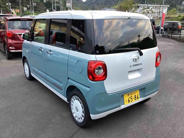 ムーヴキャンバスストライプスGインパネシフト プッシュスタートスイッチ 電子カードキー 電動パーキングブレーキ 電動スライドドア 車線逸脱警報 オートハイビーム ABS(鹿児島県)の中古車