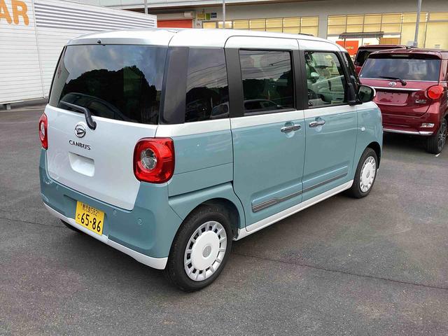 ムーヴキャンバスストライプスGインパネシフト プッシュスタートスイッチ 電子カードキー 電動パーキングブレーキ 電動スライドドア 車線逸脱警報 オートハイビーム ABS(鹿児島県)の中古車