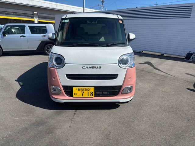 ムーヴキャンバスストライプスＧインパネシフト　プッシュスタートスイッチ　電子カードキー　電動パーキングブレーキ　両側電動スライドドア　前後誤発進抑制　車線逸脱警告　オートハイビーム　ＡＢＳ（鹿児島県）の中古車