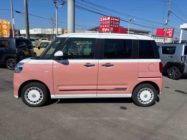 ムーヴキャンバスストライプスＧインパネシフト　プッシュスタートスイッチ　電子カードキー　電動パーキングブレーキ　両側電動スライドドア　前後誤発進抑制　車線逸脱警告　オートハイビーム　ＡＢＳ（鹿児島県）の中古車