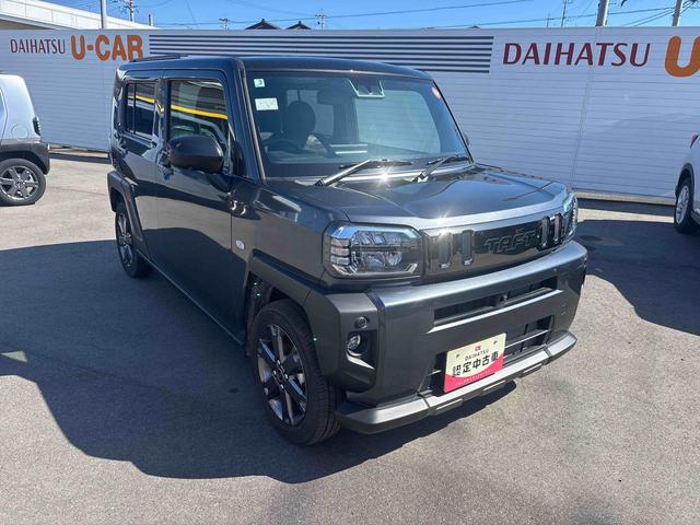 タフトＧターボ　ダーククロムベンチャーターボ車　インパネシフト　プッシュスタートスイッチ　電子カードキー　電動パーキングブレーキ　ディスプレイオーディオ　追突被害軽減ブレーキ　車線逸脱警告　オートマチックハイビーム　ＡＢＳ　ガラスルーフ（鹿児島県）の中古車