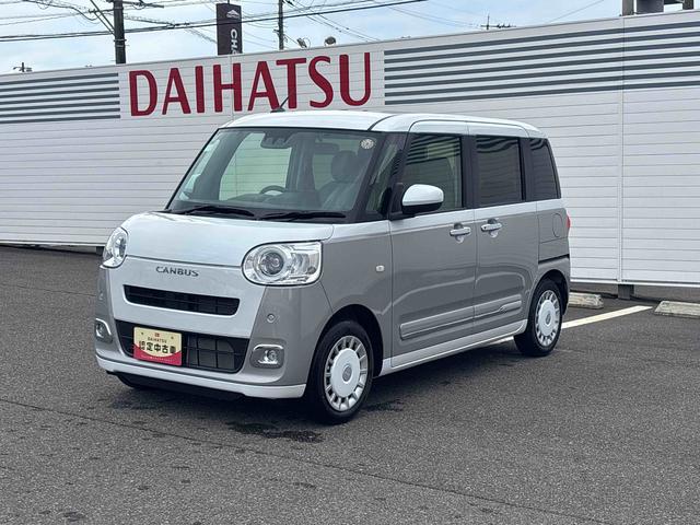 ムーヴキャンバスストライプスGインパネシフト プッシュスタートスイッチ 電子カードキー 電動パーキングブレーキ ディスプレイオーディオ 両側電動スライドドア 衝突被害軽減システム ハイビームアシスト レーンキープアシスト ABS(鹿児島県)の中古車