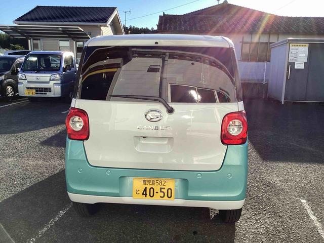 ムーヴキャンバスストライプスGインパネシフト プッシュスタートスイッチ 電子カードキー 電動パーキングブレーキ カーナビ オートハイビーム エマージェンシーブレーキ 車線逸脱警報 ABS(鹿児島県)の中古車