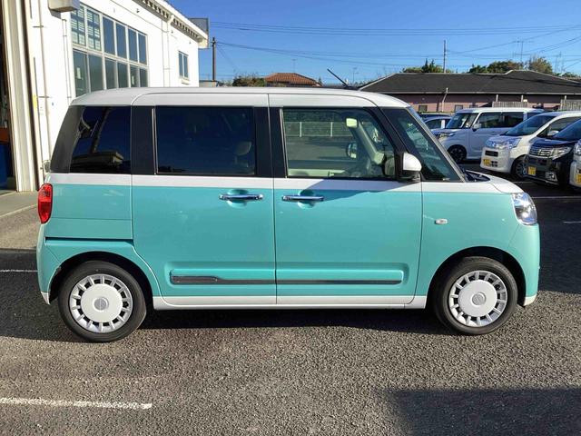 ムーヴキャンバスストライプスGインパネシフト プッシュスタートスイッチ 電子カードキー 電動パーキングブレーキ カーナビ オートハイビーム エマージェンシーブレーキ 車線逸脱警報 ABS(鹿児島県)の中古車