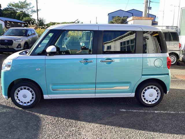 ムーヴキャンバスストライプスGインパネシフト プッシュスタートスイッチ 電子カードキー 電動パーキングブレーキ カーナビ オートハイビーム エマージェンシーブレーキ 車線逸脱警報 ABS(鹿児島県)の中古車