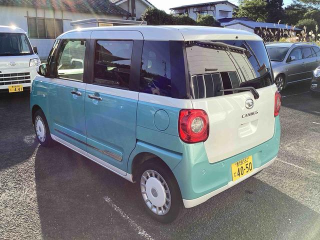 ムーヴキャンバスストライプスGインパネシフト プッシュスタートスイッチ 電子カードキー 電動パーキングブレーキ カーナビ オートハイビーム エマージェンシーブレーキ 車線逸脱警報 ABS(鹿児島県)の中古車