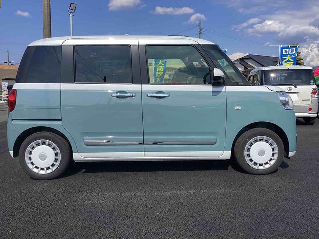 ムーヴキャンバスストライプスＧインパネシフト　プッシュスタートスイッチ　　電子カードキー　電動パーキングブレーキ　カーナビ　ドラレコ　衝突被害軽減　車線逸脱　オートハイビーム　ＡＢＳ　両側パワースライドドア（鹿児島県）の中古車