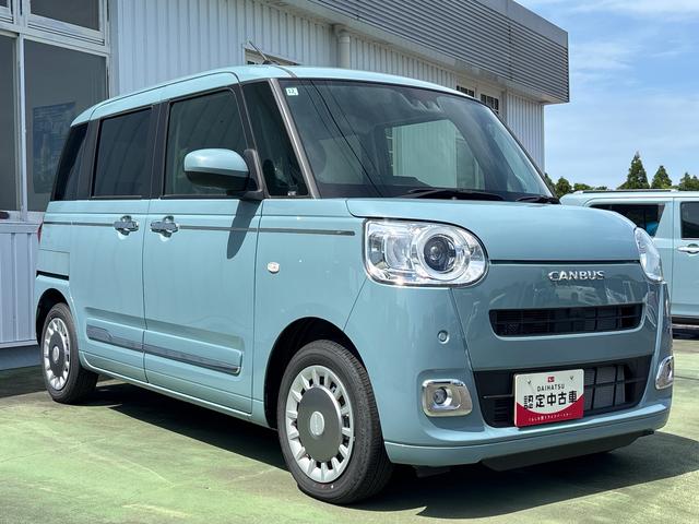 ムーヴキャンバスセオリーＧインパネシフト　プッシュスタートスイッチ　電子カードキー　電動パーキングブレーキ　シートヒーター　両側電動スライドドア　衝突被害軽減システム　レーンキープアシスト　ＡＢＳ（鹿児島県）の中古車