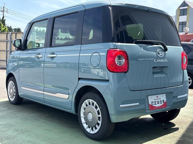 ムーヴキャンバスセオリーＧインパネシフト　プッシュスタートスイッチ　電子カードキー　電動パーキングブレーキ　シートヒーター　両側電動スライドドア　衝突被害軽減システム　レーンキープアシスト　ＡＢＳ（鹿児島県）の中古車