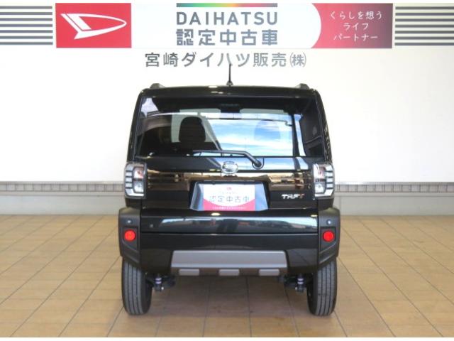 タフトＧターボ　ダーククロムベンチャー盗難防止システム　衝突安全ボディ　衝突被害軽減システム　アイドリングストップ　電動格納ミラー　ＬＥＤヘッドランプ　オートライト　オートマチックハイビーム　シートヒーター　バックカメラ　レーンアシスト（宮崎県）の中古車