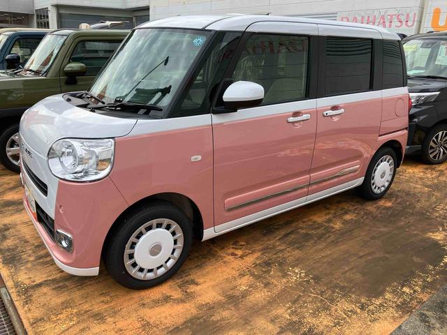 ムーヴキャンバス 中古車 ストライプスＧスマートアシスト搭載　後席両側電動スライドドア　バックカメラ付き　オートエアコン　オートライト　キーフリー　アイドリングストップ　ＡＢＳ　電動ドアミラー