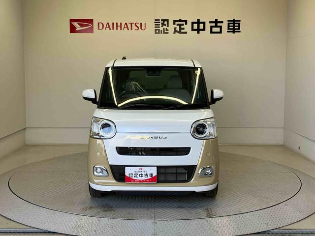 ムーヴキャンバスストライプスＧターボスマートアシスト搭載　バックカメラ付き　後席両側電動スライドドア　オートエアコン　オートライト　キーフリー　アイドリングストップ　ＡＢＳ　電動ドアミラー（熊本県）の中古車