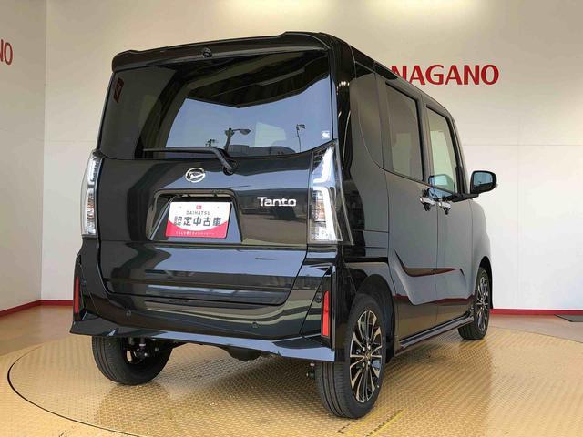 タントカスタムＲＳ４ＷＤ　ターボ　シートヒーター　両側電動スライドドア　アイドリングストップ　プッシュスタート　スマートキー　衝突被害軽減システム　横滑り防止機能　オートライト　オートエアコン　ＡＢＳ（長野県）の中古車