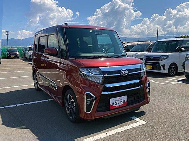 タントカスタムＸ　２ＷＤ　純正ナビスマートアシスト・ＬＥＤヘッドライト・１４インチアルミホイール・両側パワースライドドア・ＵＳＢソケット・運転席助手席シートヒーター・レザー調Ｘフルファブリックシート（山梨県）の中古車