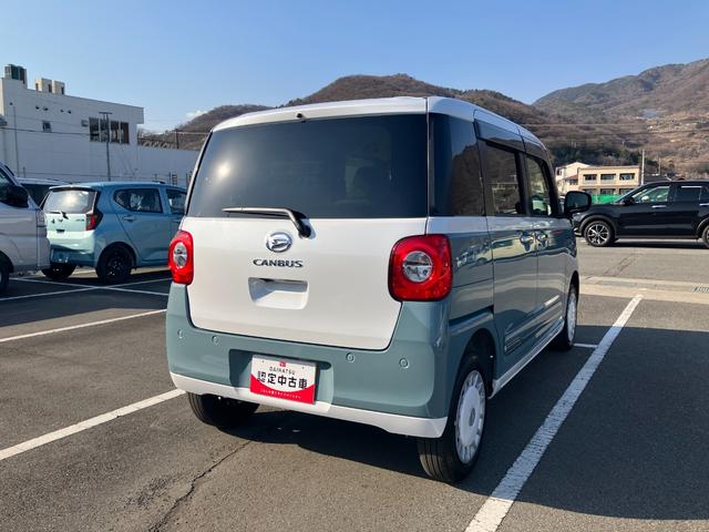 ムーヴキャンバスストライプスＧ　４ＷＤ　純正ナビ　パノラマモニタースマートアシスト・ＬＥＤヘッドランプ・ＬＥＤフォグランプ・スーパーＵＶ＆ＩＲカットガラス（フロントウィンドウ）・ＵＳＢソケット・両側パワースライドドア・運転席助手席シートヒーター・ＡＢＳ・エアバック（山梨県）の中古車