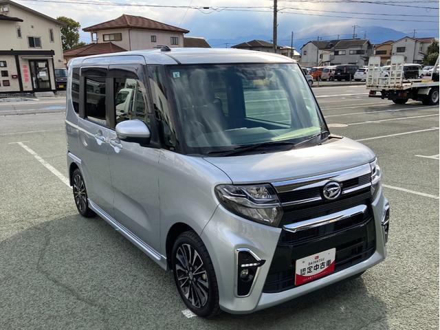 タントカスタムＲＳ　純正ナビ　Ｆドラレコ　ＥＴＣスマートアシスト・ＡＢＳ・エアバック・プッシュ式エンジンスタートボタン・ＬＥＤヘッドライト・電動格納ドアミラー・パワーウィンドウ・オートエアコン・両電動スライドドア（山梨県）の中古車