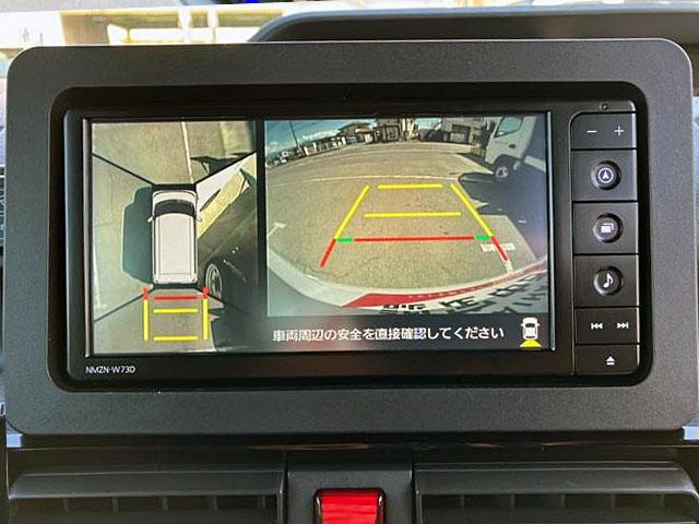 タントカスタムＲＳ　４ＷＤ　純正ナビ　パノラマモニタースマートアシスト・ＬＥＤヘッドライト・１５インチアルミホイール・両側パワースライドドア・ＵＳＢソケット・運転席助手席シートヒーター・レザー調Ｘフルファブリックシート・本革巻ステアリングホイール（山梨県）の中古車