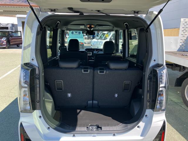 タントカスタムＲＳ　４ＷＤ　純正ナビ　パノラマモニタースマートアシスト・ＬＥＤヘッドライト・１５インチアルミホイール・両側パワースライドドア・ＵＳＢソケット・運転席助手席シートヒーター・レザー調Ｘフルファブリックシート・本革巻ステアリングホイール（山梨県）の中古車