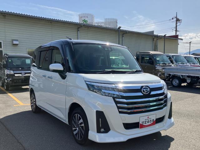 トールカスタムＧ　純正ナビ　前後ドラレコ　パノラマモニタースマートアシスト・ＬＥＤヘッドランプ・ＬＥＤフォグ・両側パワースライドドア・オートエアコン・パーキングブレーキ解除忘れ防止ブザー・ヘッドランプ自動消灯システム・プッシュエンジンスタート（山梨県）の中古車