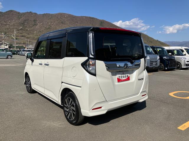 トールカスタムＧ　純正ナビ　前後ドラレコ　パノラマモニタースマートアシスト・ＬＥＤヘッドランプ・ＬＥＤフォグ・両側パワースライドドア・オートエアコン・パーキングブレーキ解除忘れ防止ブザー・ヘッドランプ自動消灯システム・プッシュエンジンスタート（山梨県）の中古車