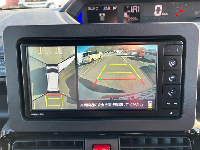 タントカスタムＲＳ　４ＷＤ　純正ナビ　パノラマモニタースマートアシスト・ＬＥＤヘッドライト・１５インチアルミホイール・両側パワースライドドア・ＵＳＢソケット・運転席助手席シートヒーター・レザー調Ｘフルファブリックシート・本革巻ステアリングホイール（山梨県）の中古車