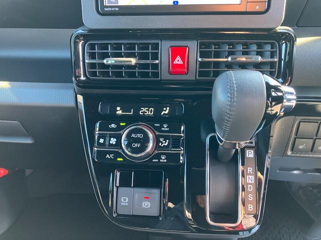 タントカスタムＲＳ　４ＷＤ　純正ナビ　パノラマモニタースマートアシスト・ＬＥＤヘッドライト・１５インチアルミホイール・両側パワースライドドア・ＵＳＢソケット・運転席助手席シートヒーター・レザー調Ｘフルファブリックシート・本革巻ステアリングホイール（山梨県）の中古車