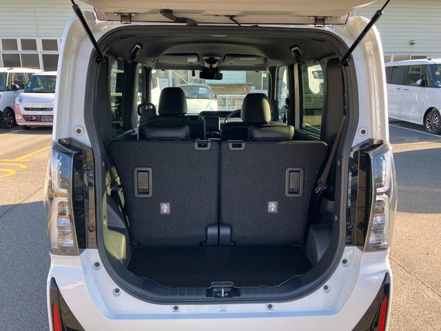 タントカスタムＲＳ　４ＷＤ　純正ナビ　パノラマモニタースマートアシスト・ＬＥＤヘッドライト・１５インチアルミホイール・両側パワースライドドア・ＵＳＢソケット・運転席助手席シートヒーター・レザー調Ｘフルファブリックシート・本革巻ステアリングホイール（山梨県）の中古車