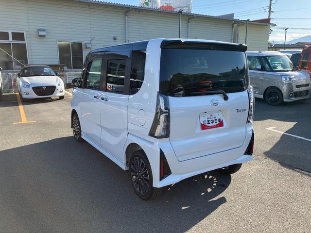 タントカスタムＲＳ　４ＷＤ　純正ナビ　パノラマモニタースマートアシスト・ＬＥＤヘッドライト・１５インチアルミホイール・両側パワースライドドア・ＵＳＢソケット・運転席助手席シートヒーター・レザー調Ｘフルファブリックシート・本革巻ステアリングホイール（山梨県）の中古車