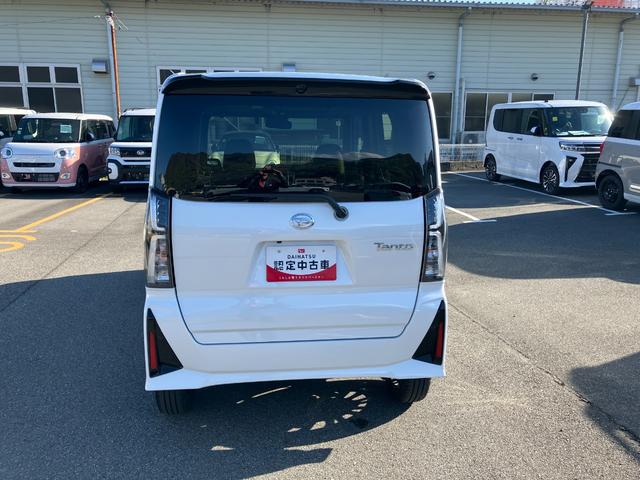 タントカスタムＲＳ　４ＷＤ　純正ナビ　パノラマモニタースマートアシスト・ＬＥＤヘッドライト・１５インチアルミホイール・両側パワースライドドア・ＵＳＢソケット・運転席助手席シートヒーター・レザー調Ｘフルファブリックシート・本革巻ステアリングホイール（山梨県）の中古車