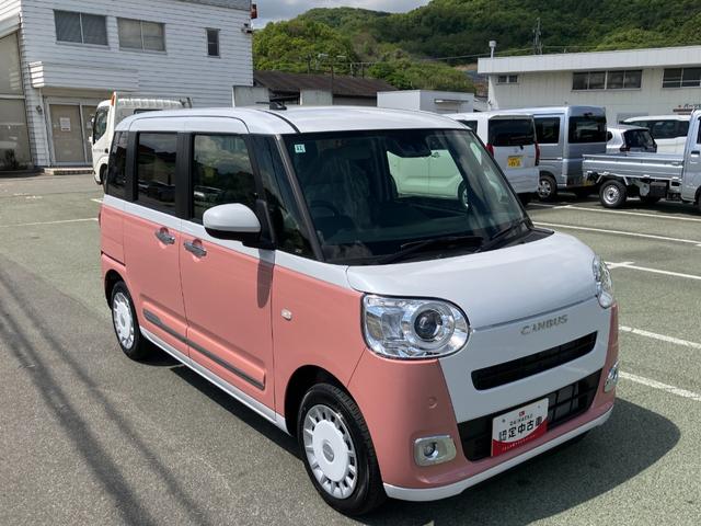 ムーヴキャンバスストライプスＧ　純正ナビ　前後ドラレコスマートアシスト・ＬＥＤヘッドランプ・ＬＥＤフォグランプ・スーパーＵＶ＆ＩＲカットガラス（フロントウィンドウ）・ＵＳＢソケット・両側パワースライドドア・運転席助手席シートヒーター（山梨県）の中古車