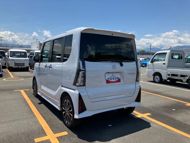 タントカスタムＲＳ　純正ナビ　前後ドラレコスマートアシスト・ＬＥＤヘッドライト・１５インチアルミホイール・両側パワースライドドア・ＵＳＢソケット・運転席助手席シートヒーター・レザー調Ｘフルファブリックシート・本革巻ステアリングホイール（山梨県）の中古車